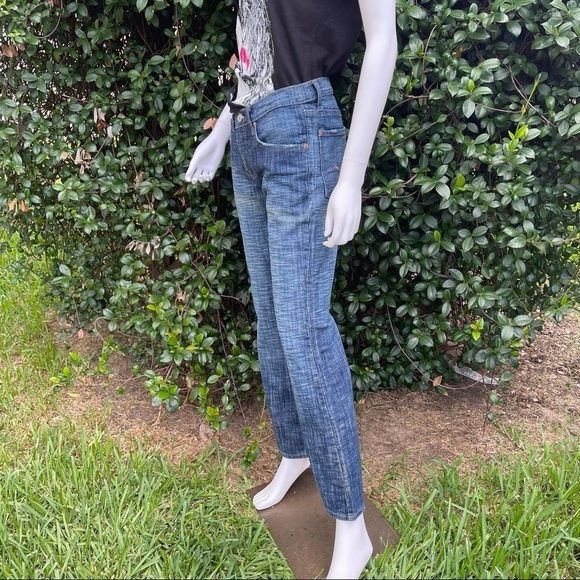 7 FAMK Bootcut Low Rise Mildly Distressed Jeans - Picture 10 of 14